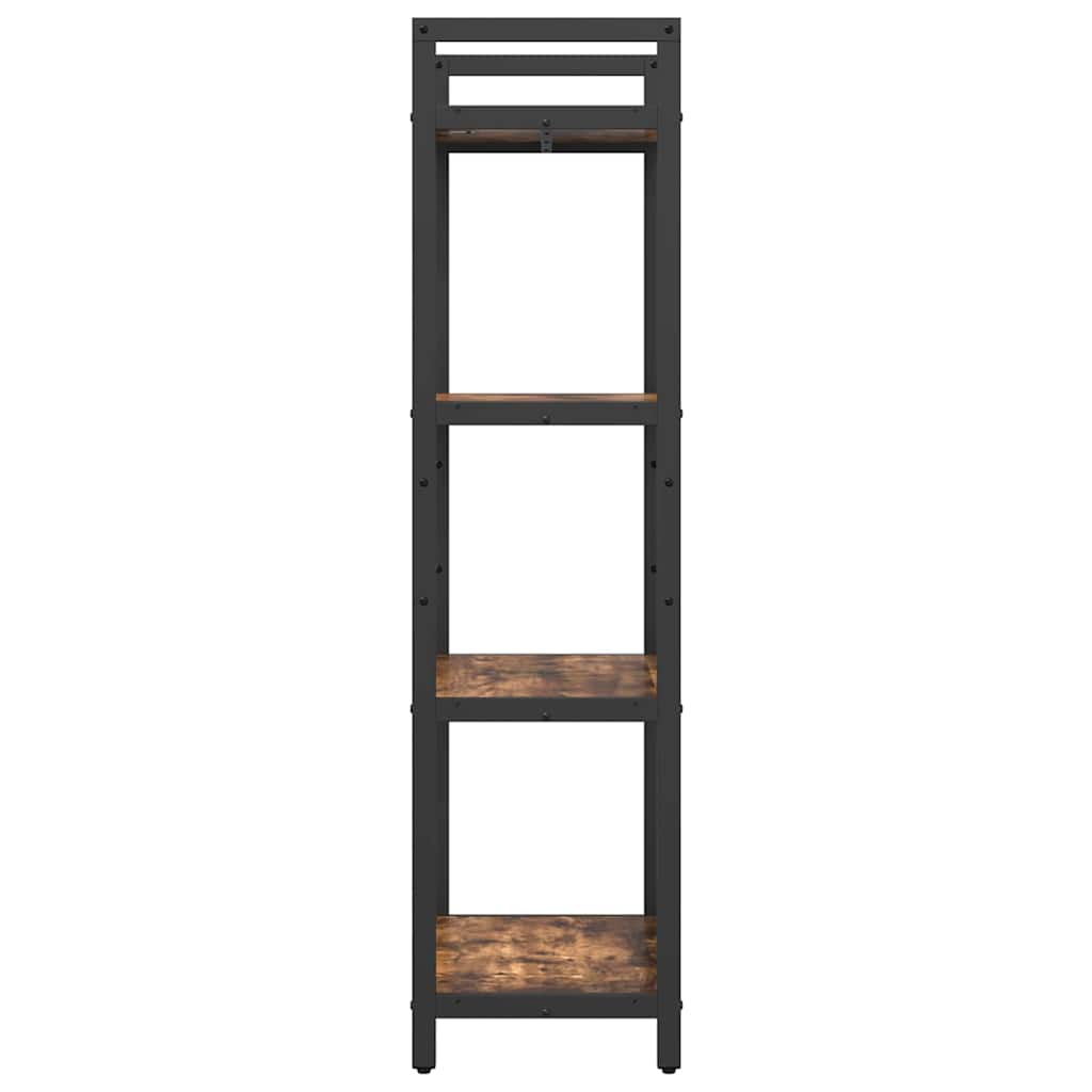 vidaXL Bookshelf 4-Tier 56 x 34 x 133.5 cm Engineered Wood Smoked Oak