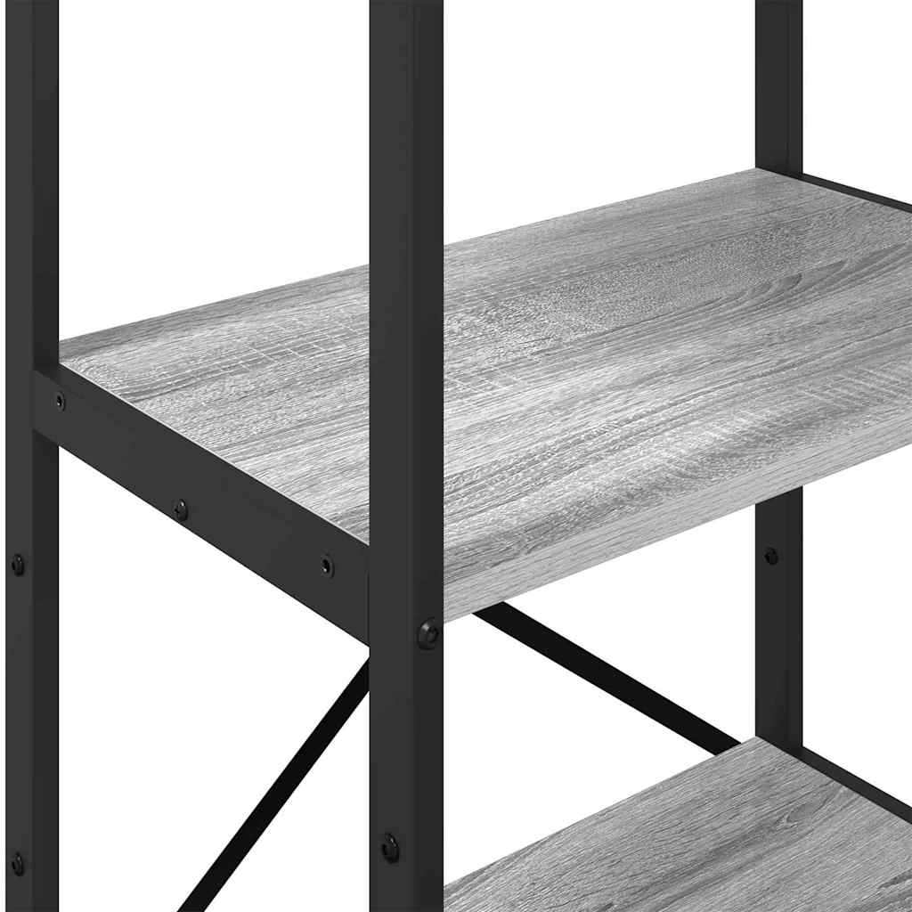 vidaXL Bookshelf 4-Tier 56 x 34 x 133.5 cm Engineered Wood Grey Sonoma