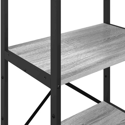 vidaXL Bookshelf 4-Tier 56 x 34 x 133.5 cm Engineered Wood Grey Sonoma
