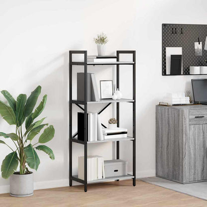 vidaXL Bookshelf 4-Tier 56 x 34 x 133.5 cm Engineered Wood Grey Sonoma