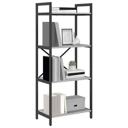 vidaXL Bookshelf 4-Tier 56 x 34 x 133.5 cm Engineered Wood Grey Sonoma