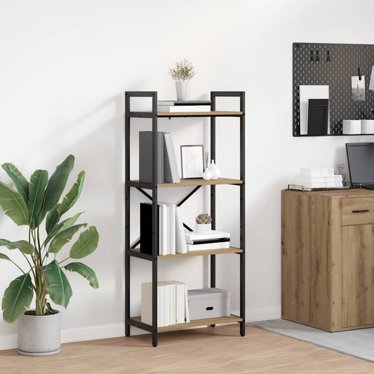 vidaXL Bookshelf 4-Tier 56 x 34 x 133.5 cm Engineered Wood Artisan Oak