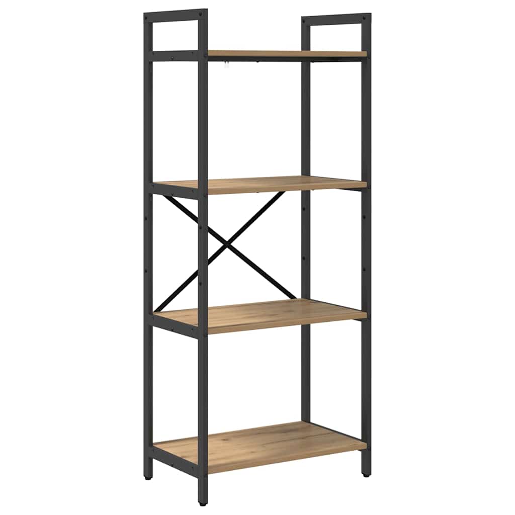 vidaXL Bookshelf 4-Tier 56 x 34 x 133.5 cm Engineered Wood Artisan Oak