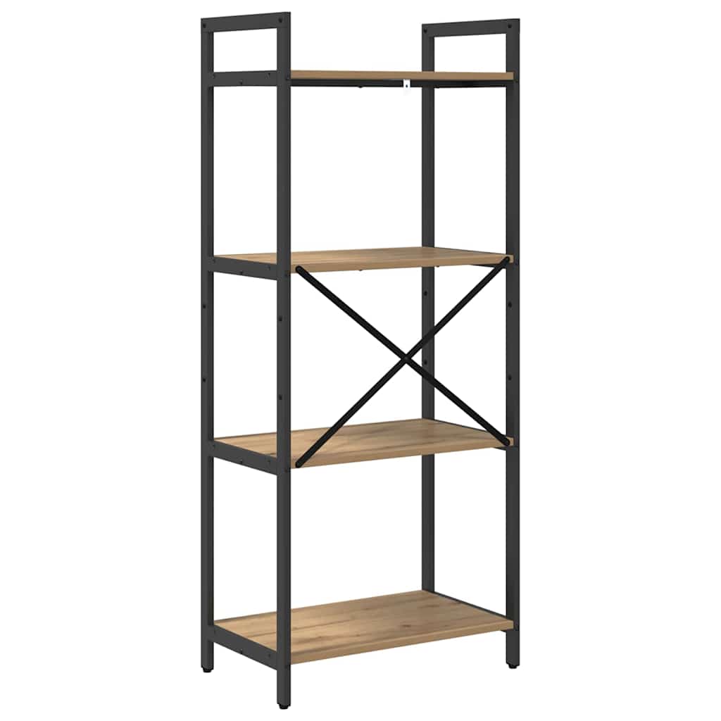 vidaXL Bookshelf 4-Tier 56 x 34 x 133.5 cm Engineered Wood Artisan Oak