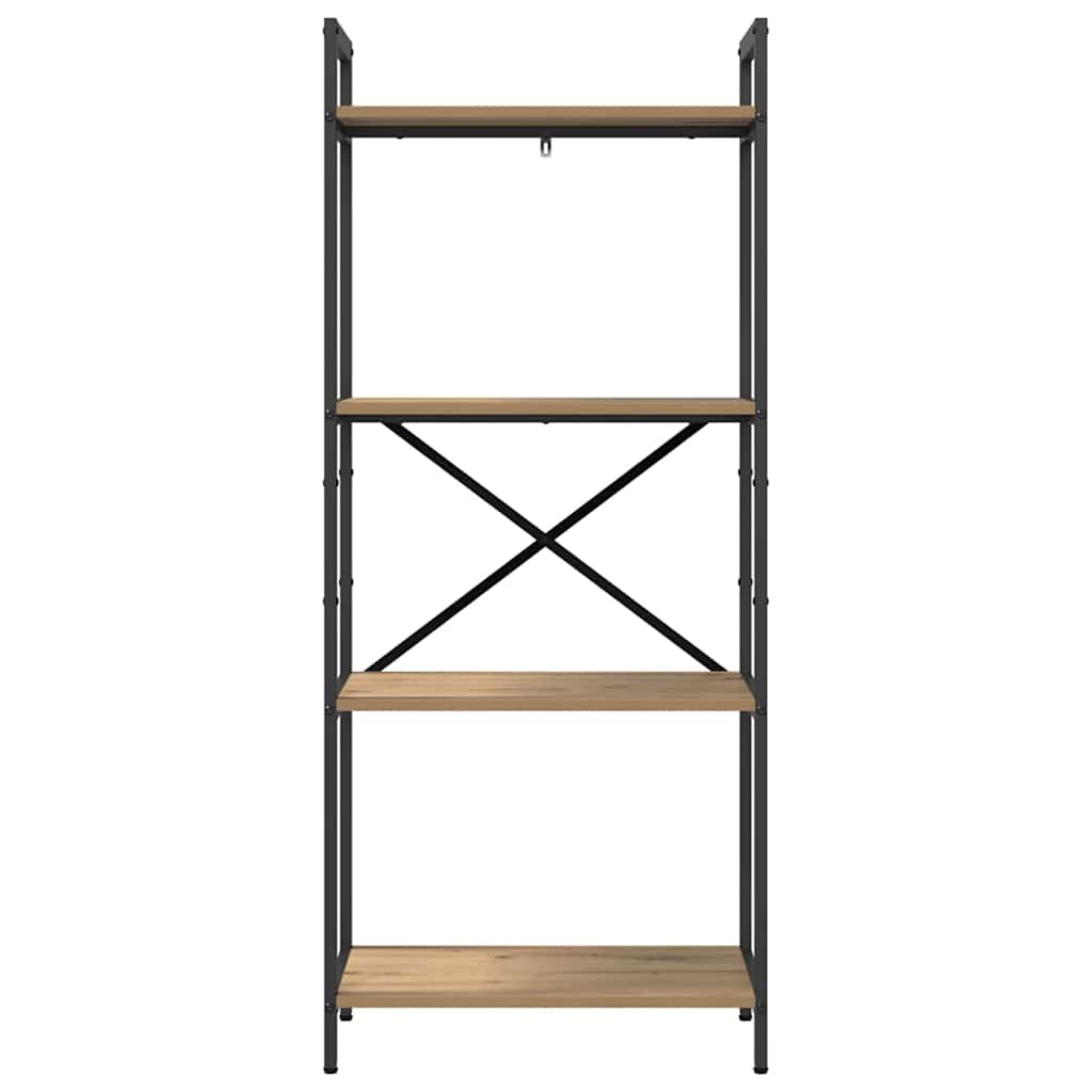 vidaXL Bookshelf 4-Tier 56 x 34 x 133.5 cm Engineered Wood Artisan Oak
