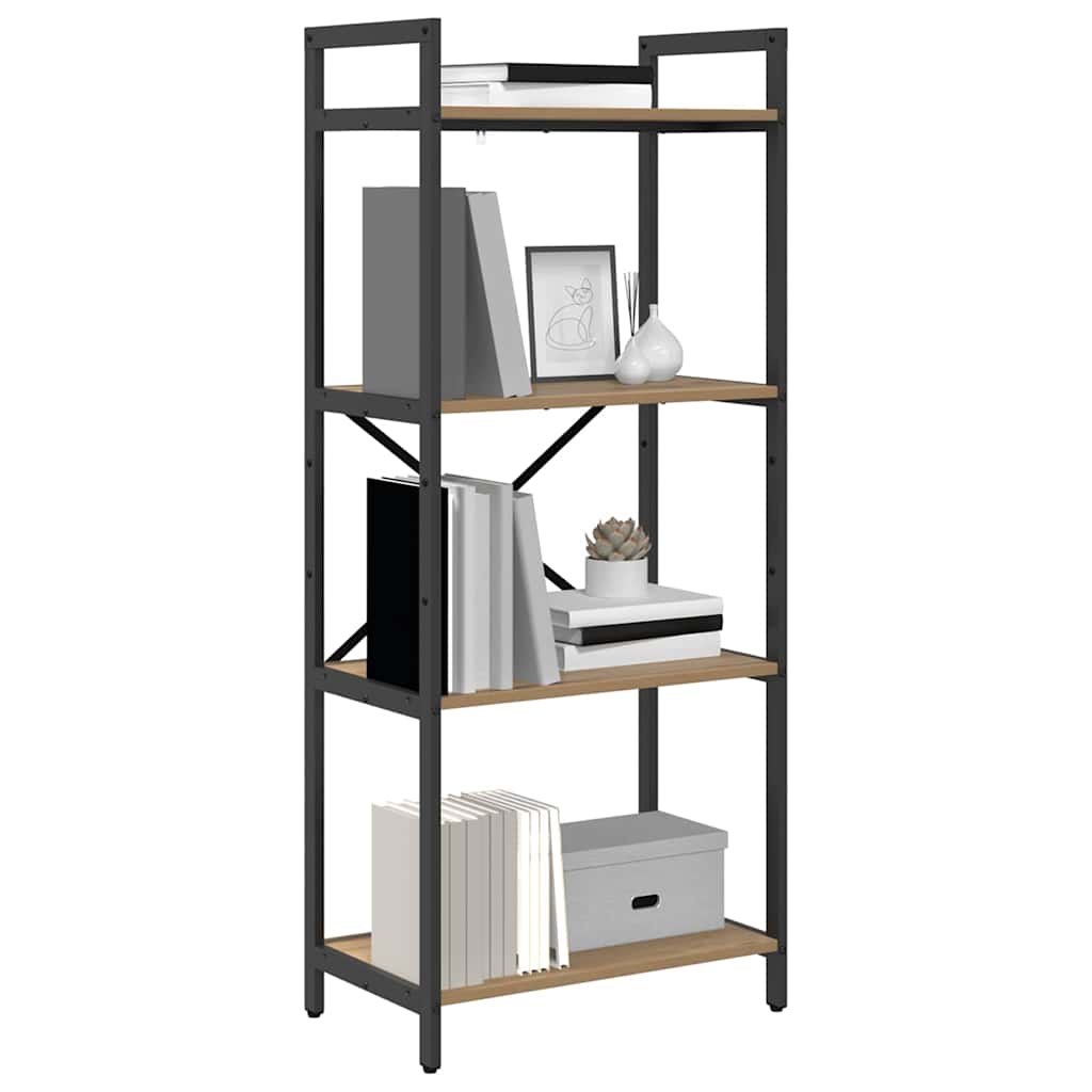 vidaXL Bookshelf 4-Tier 56 x 34 x 133.5 cm Engineered Wood Artisan Oak