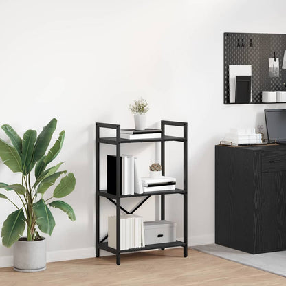 vidaXL Bookshelf 3-Tier 56 x 34 x 96 cm Engineered Wood Black Oak