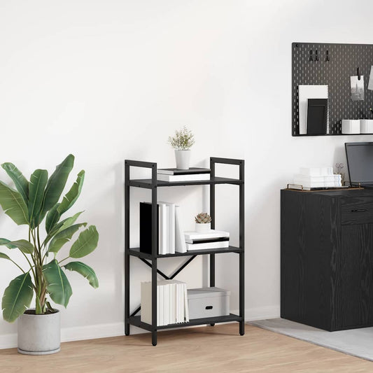 vidaXL Bookshelf 3-Tier 56 x 34 x 96 cm Engineered Wood Black Oak