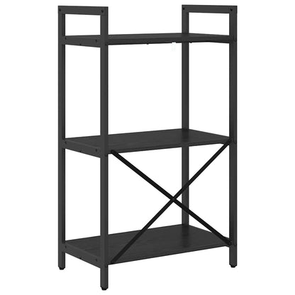 vidaXL Bookshelf 3-Tier 56 x 34 x 96 cm Engineered Wood Black Oak