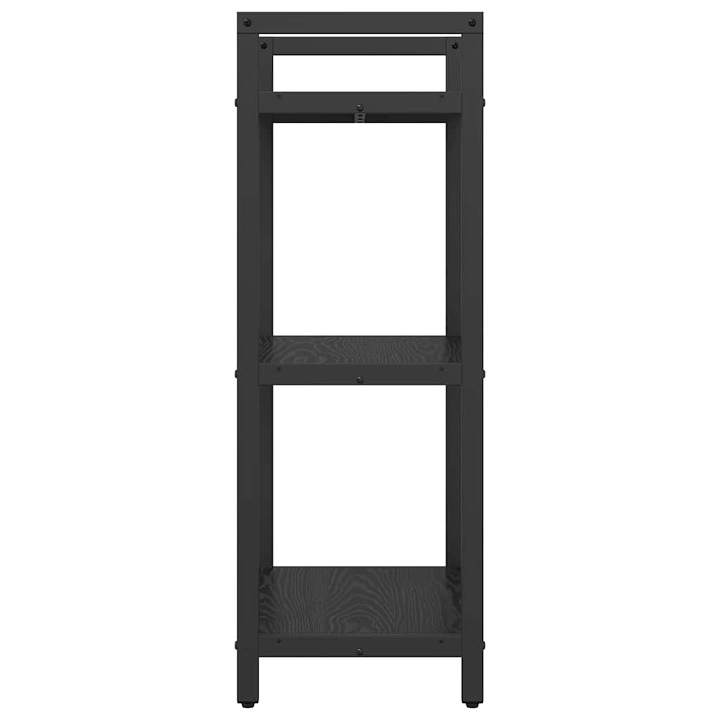 vidaXL Bookshelf 3-Tier 56 x 34 x 96 cm Engineered Wood Black Oak