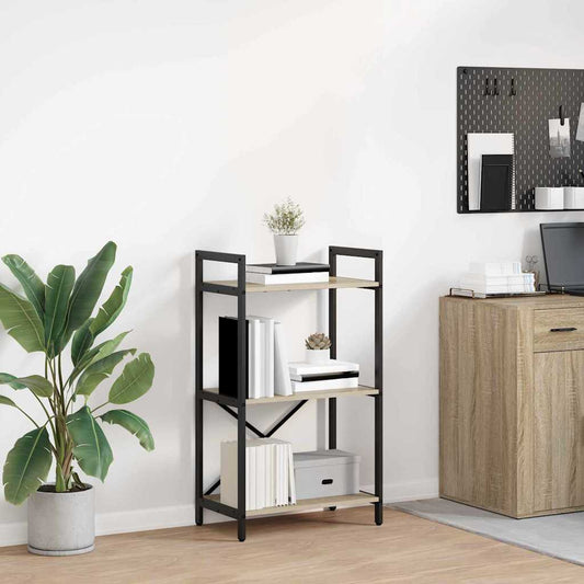 vidaXL Bookshelf 3-Tier 56 x 34 x 96 cm Engineered Wood Sonoma Oak