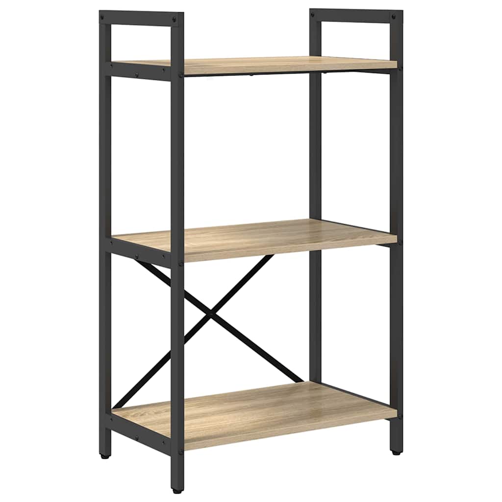 vidaXL Bookshelf 3-Tier 56 x 34 x 96 cm Engineered Wood Sonoma Oak