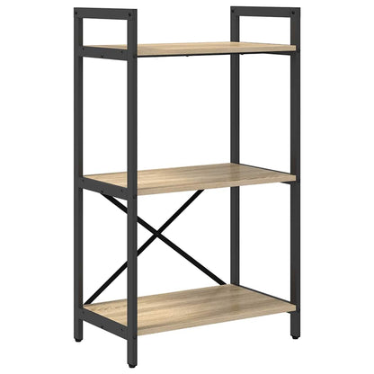 vidaXL Bookshelf 3-Tier 56 x 34 x 96 cm Engineered Wood Sonoma Oak