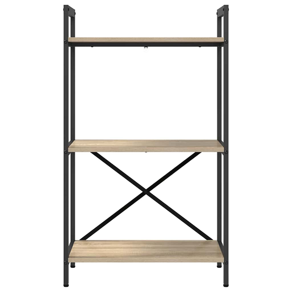vidaXL Bookshelf 3-Tier 56 x 34 x 96 cm Engineered Wood Sonoma Oak
