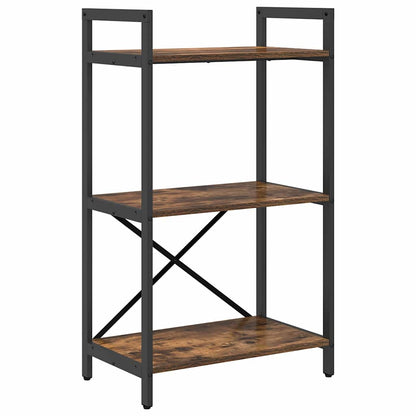 vidaXL Bookshelf 3-Tier 56 x 34 x 96 cm Engineered Wood Smoked Oak