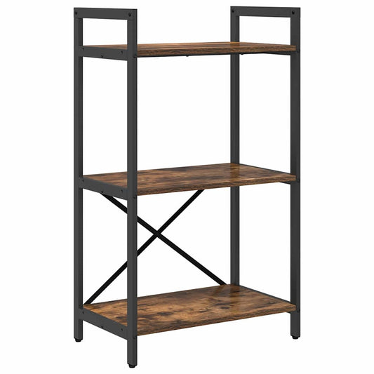 vidaXL Bookshelf 3-Tier 56 x 34 x 96 cm Engineered Wood Smoked Oak