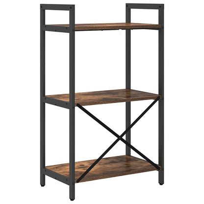 vidaXL Bookshelf 3-Tier 56 x 34 x 96 cm Engineered Wood Smoked Oak