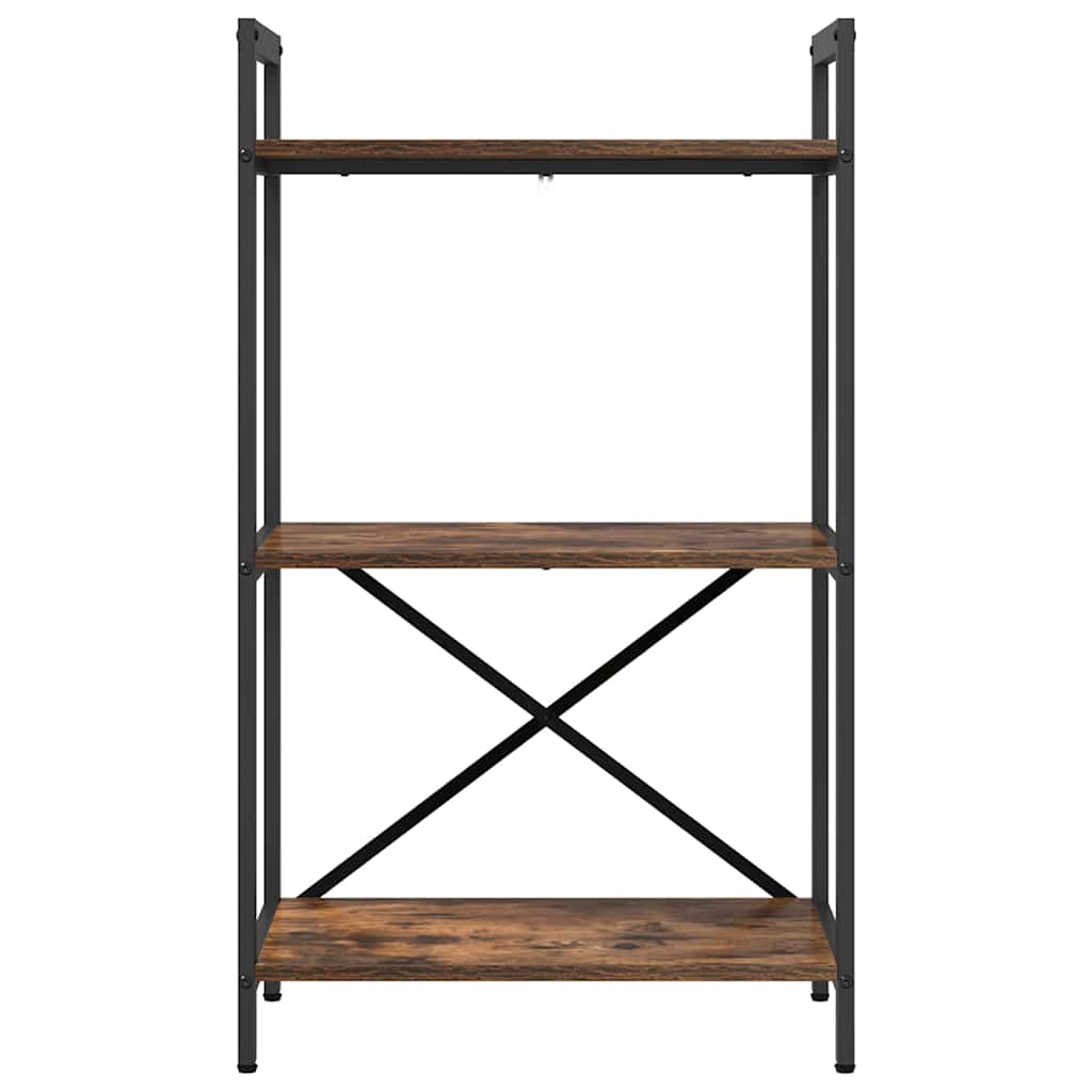 vidaXL Bookshelf 3-Tier 56 x 34 x 96 cm Engineered Wood Smoked Oak