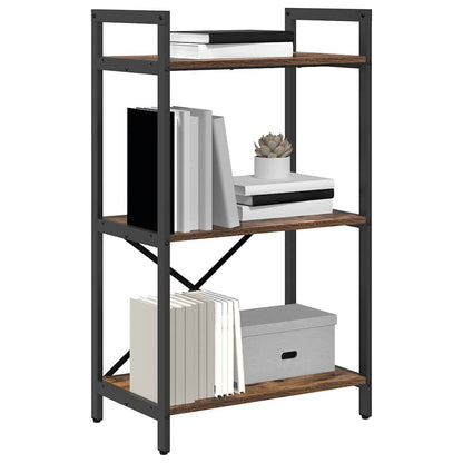 vidaXL Bookshelf 3-Tier 56 x 34 x 96 cm Engineered Wood Smoked Oak