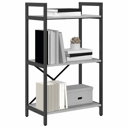vidaXL Bookshelf 3-Tier 56 x 34 x 96 cm Engineered Wood Grey Sonoma
