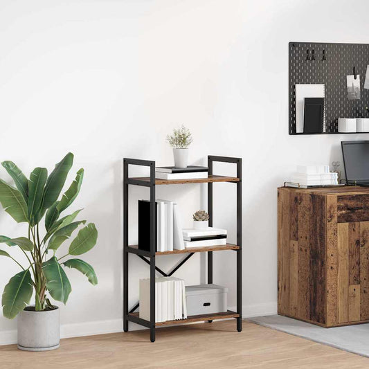 vidaXL Bookshelf 3-Tier 56 x 34 x 96 cm Engineered Wood Old Wood