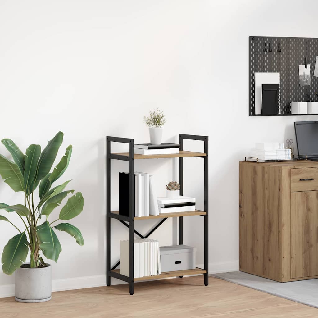 vidaXL Bookshelf 3-Tier 56 x 34 x 96 cm Engineered Wood Artisan Oak