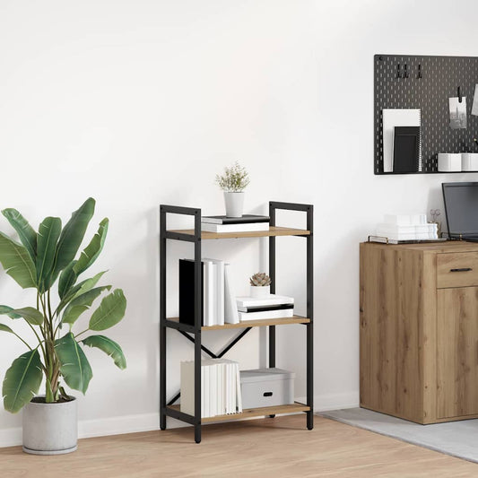 vidaXL Bookshelf 3-Tier 56 x 34 x 96 cm Engineered Wood Artisan Oak