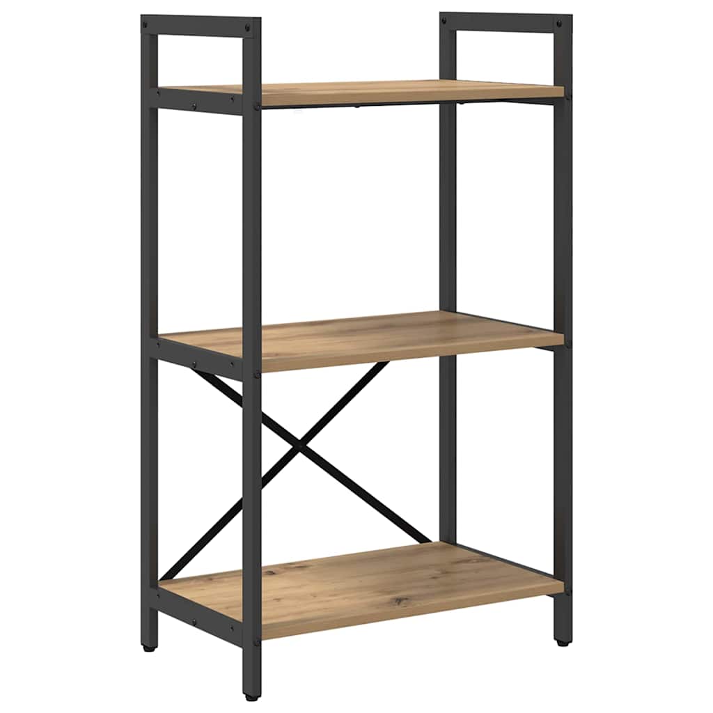 vidaXL Bookshelf 3-Tier 56 x 34 x 96 cm Engineered Wood Artisan Oak