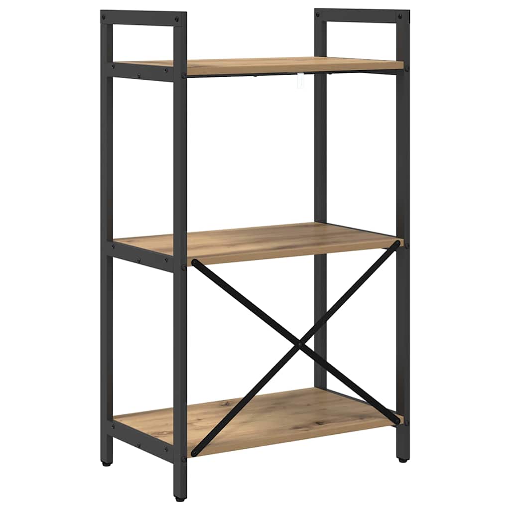 vidaXL Bookshelf 3-Tier 56 x 34 x 96 cm Engineered Wood Artisan Oak