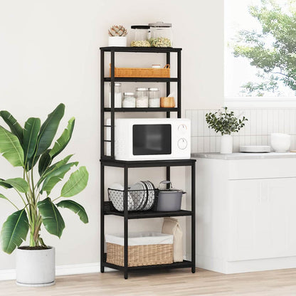 vidaXL Kitchen Shelf 5-Tier 60 x 40 x 168 cm Engineered Wood Black Oak