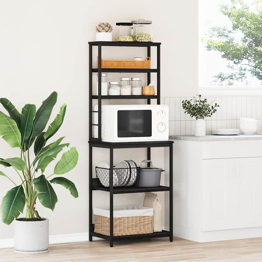 vidaXL Kitchen Shelf 5-Tier 60 x 40 x 168 cm Engineered Wood Black Oak