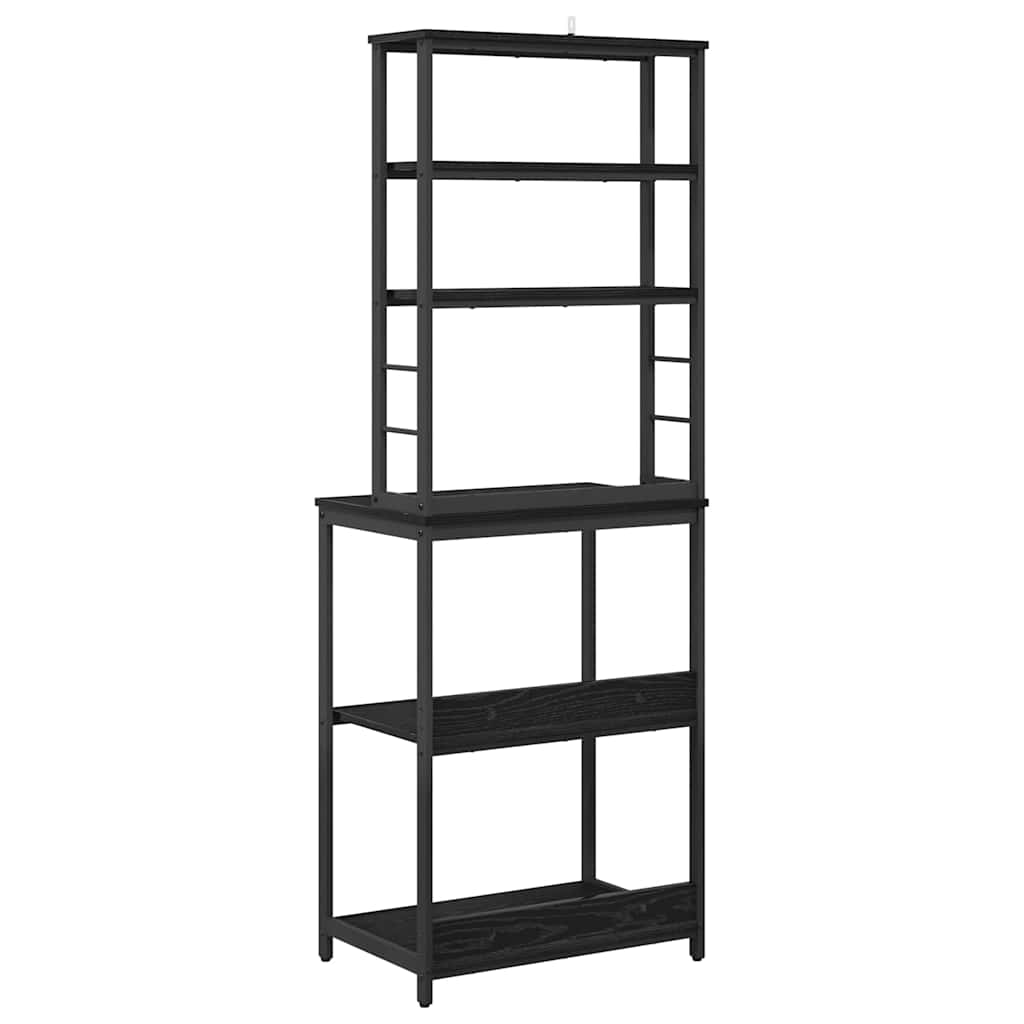 vidaXL Kitchen Shelf 5-Tier 60 x 40 x 168 cm Engineered Wood Black Oak
