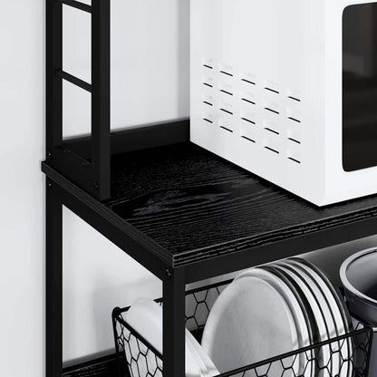 vidaXL Kitchen Shelf Black Oak 80 x 40 x 168 cm Engineered Wood