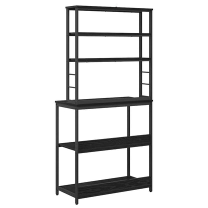vidaXL Kitchen Shelf 5-Tier 80 x 40 x 168 cm Engineered Wood Black Oak