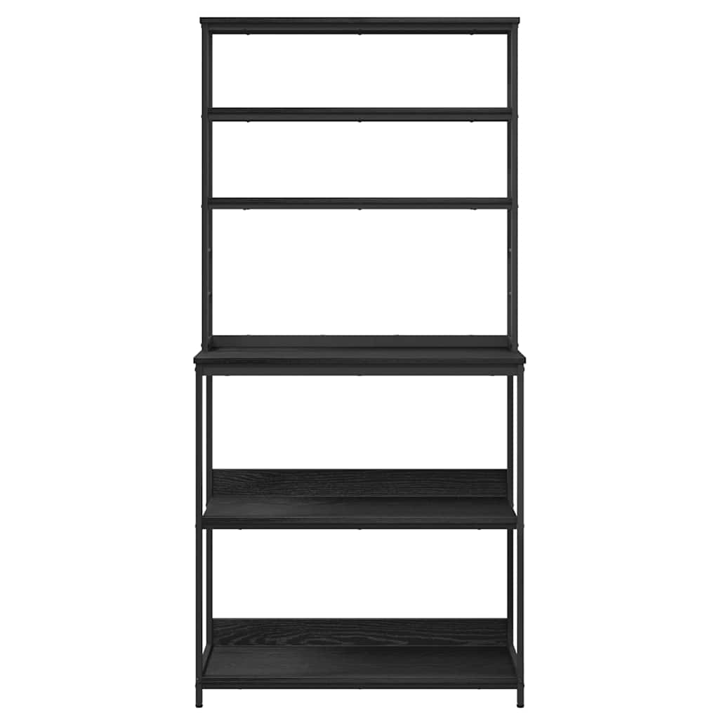 vidaXL Kitchen Shelf Black Oak 80 x 40 x 168 cm Engineered Wood