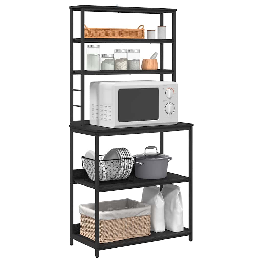 vidaXL Kitchen Shelf Black Oak 80 x 40 x 168 cm Engineered Wood