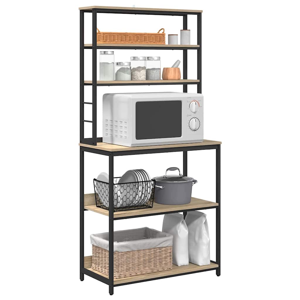vidaXL Kitchen Shelf Sonoma Oak 80 x 40 x 168 cm Engineered Wood