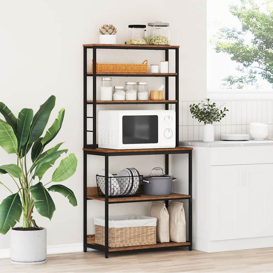 vidaXL Kitchen Shelf 5-Tier 80 x 40 x 168 cm Engineered Wood Old Wood