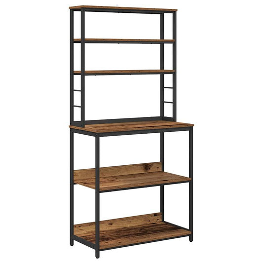 vidaXL Kitchen Shelf 5-Tier 80 x 40 x 168 cm Engineered Wood Old Wood