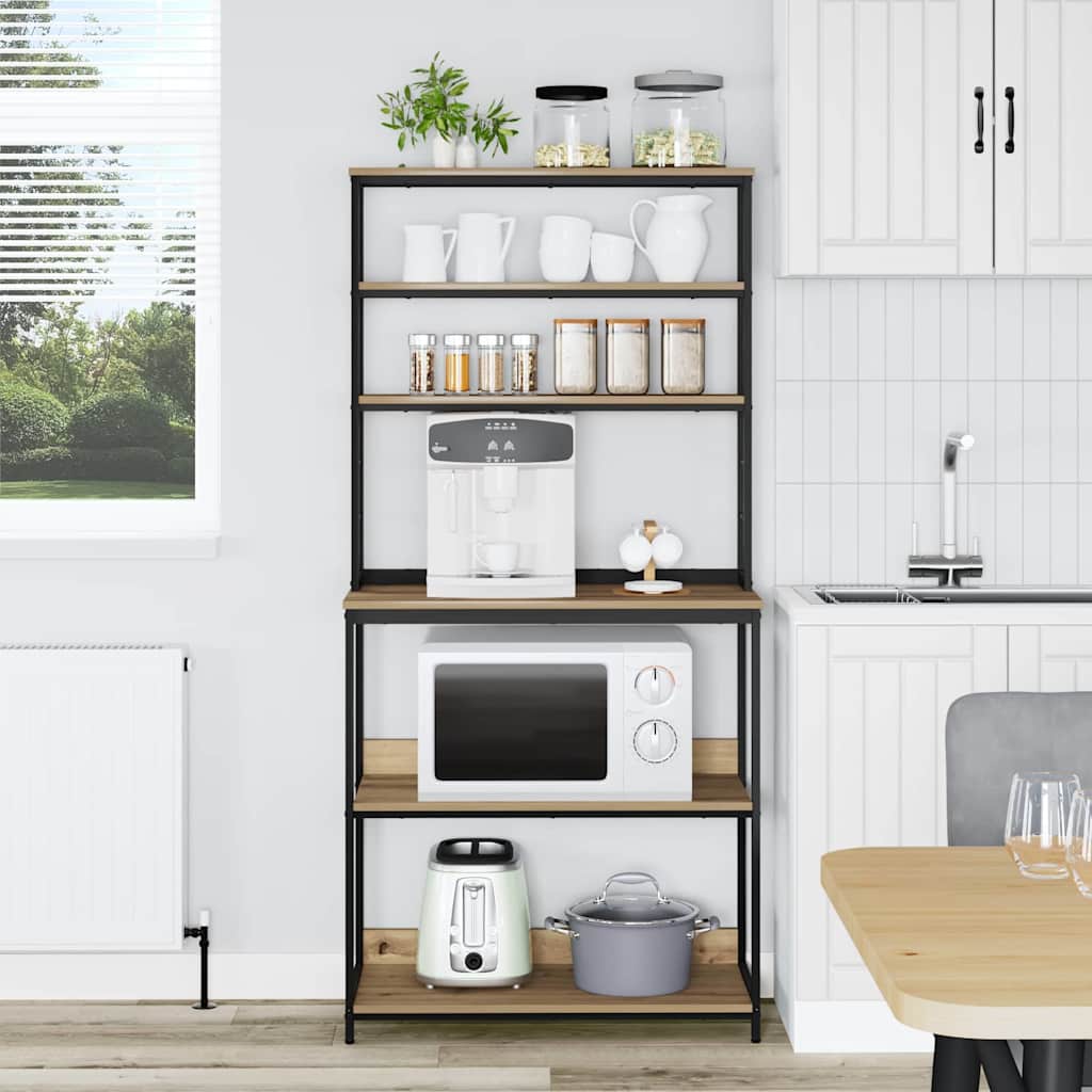 vidaXL Kitchen Shelf 5-Tier 80 x 40 x 168 cm Engineered Wood