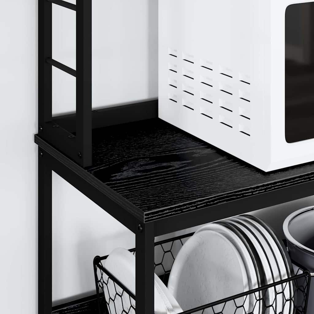 vidaXL Kitchen Shelf Black Oak 100 x 40 x 168 cm Engineered Wood