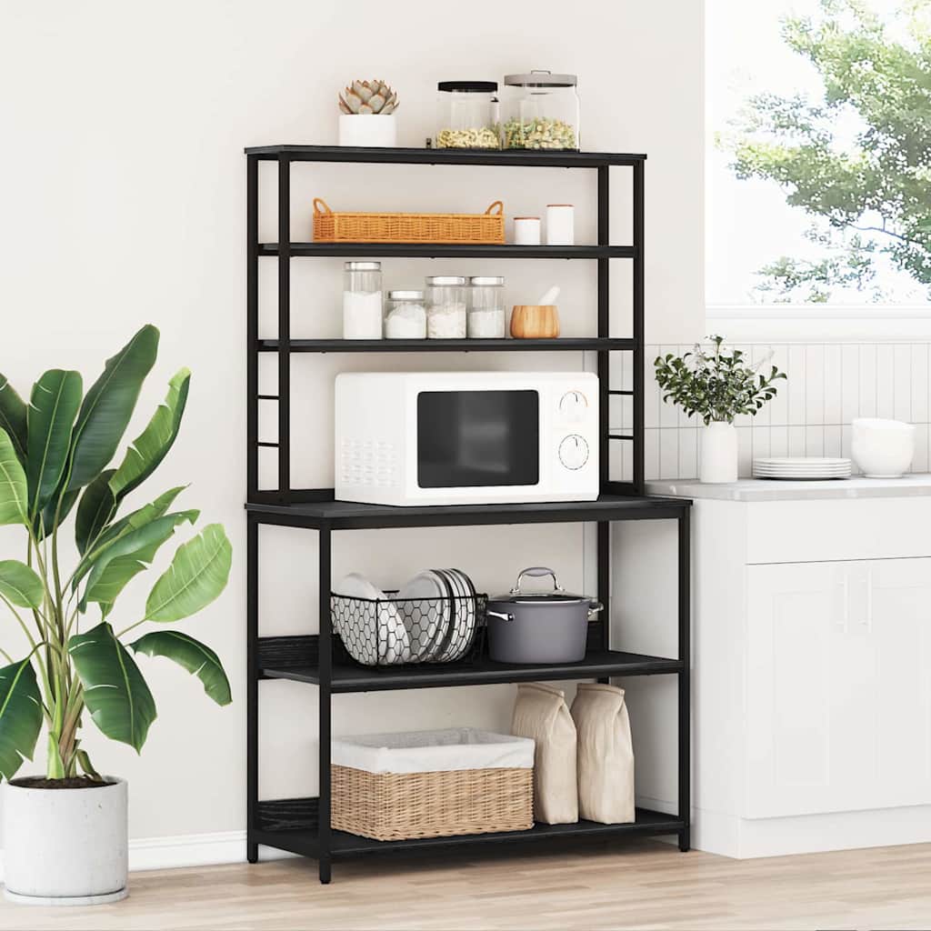 vidaXL Kitchen Shelf Black Oak 100 x 40 x 168 cm Engineered Wood