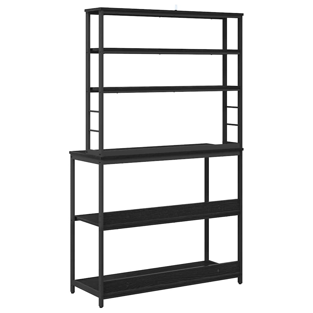 vidaXL Kitchen Shelf Black Oak 100 x 40 x 168 cm Engineered Wood