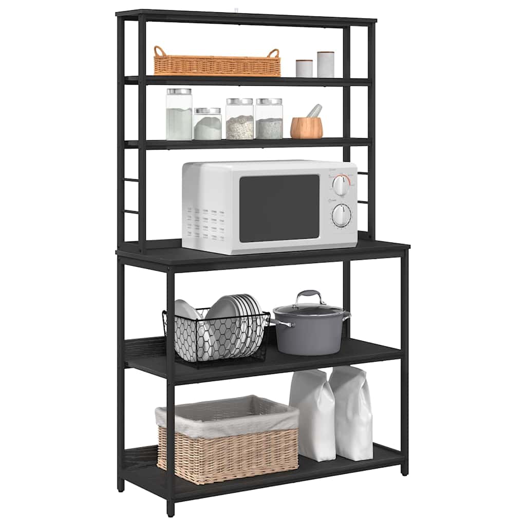 vidaXL Kitchen Shelf Black Oak 100 x 40 x 168 cm Engineered Wood