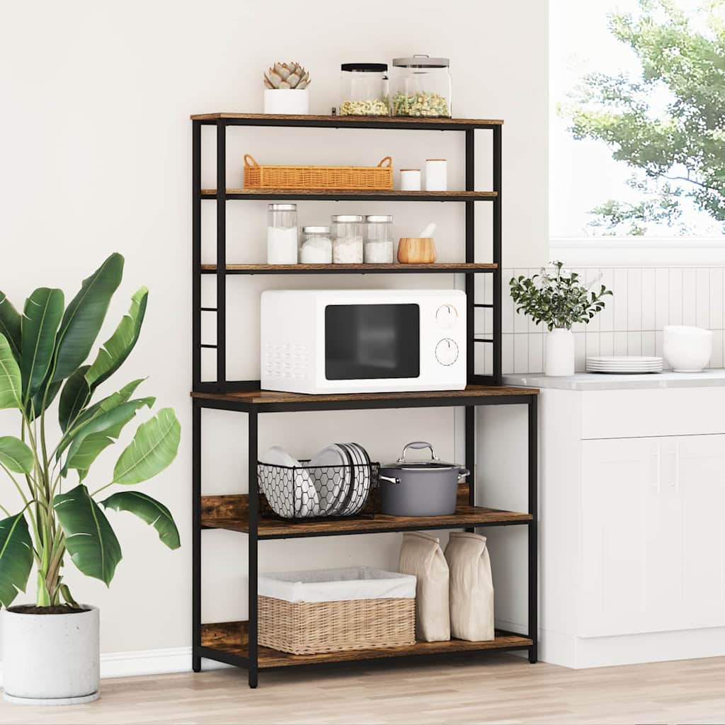 vidaXL Kitchen Shelf Smoked Oak 100 x 40 x 168 cm Engineered Wood