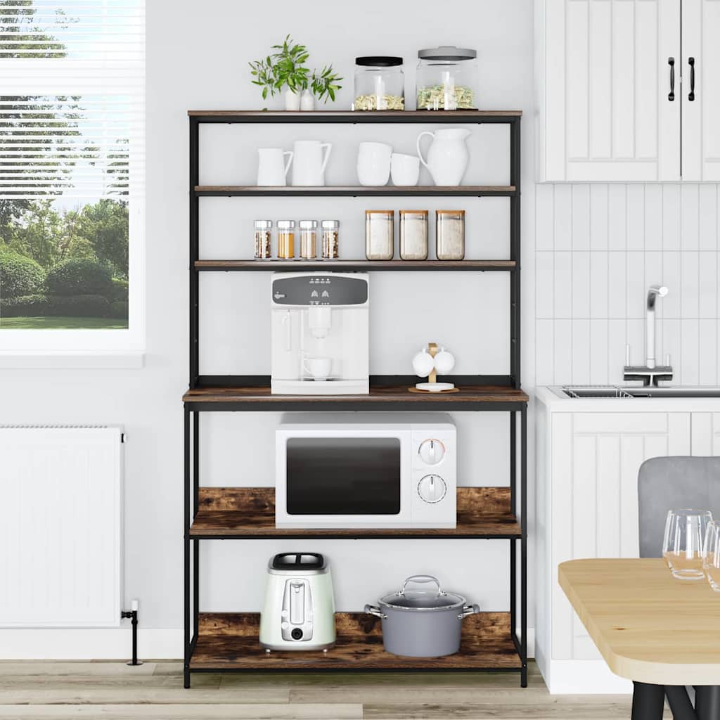 vidaXL Kitchen Shelf Smoked Oak 100 x 40 x 168 cm Engineered Wood