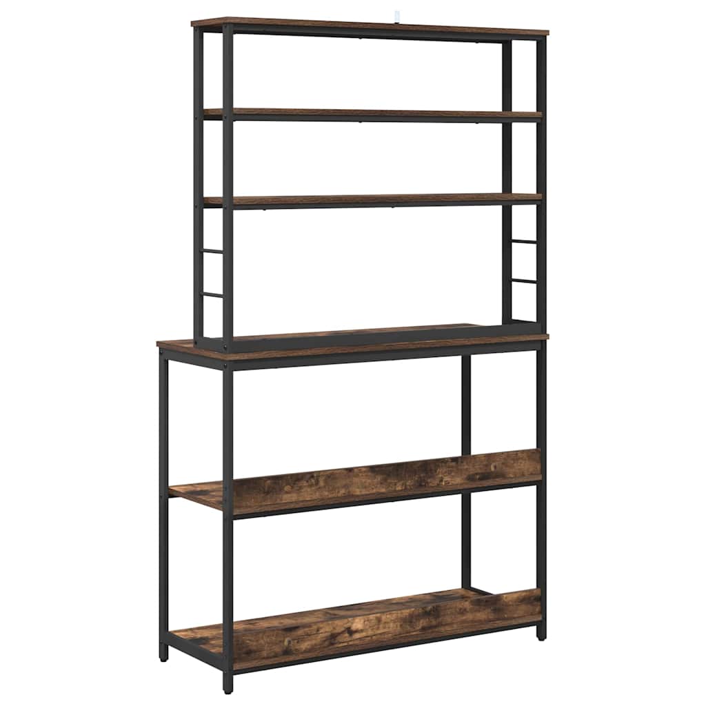 vidaXL Kitchen Shelf Smoked Oak 100 x 40 x 168 cm Engineered Wood