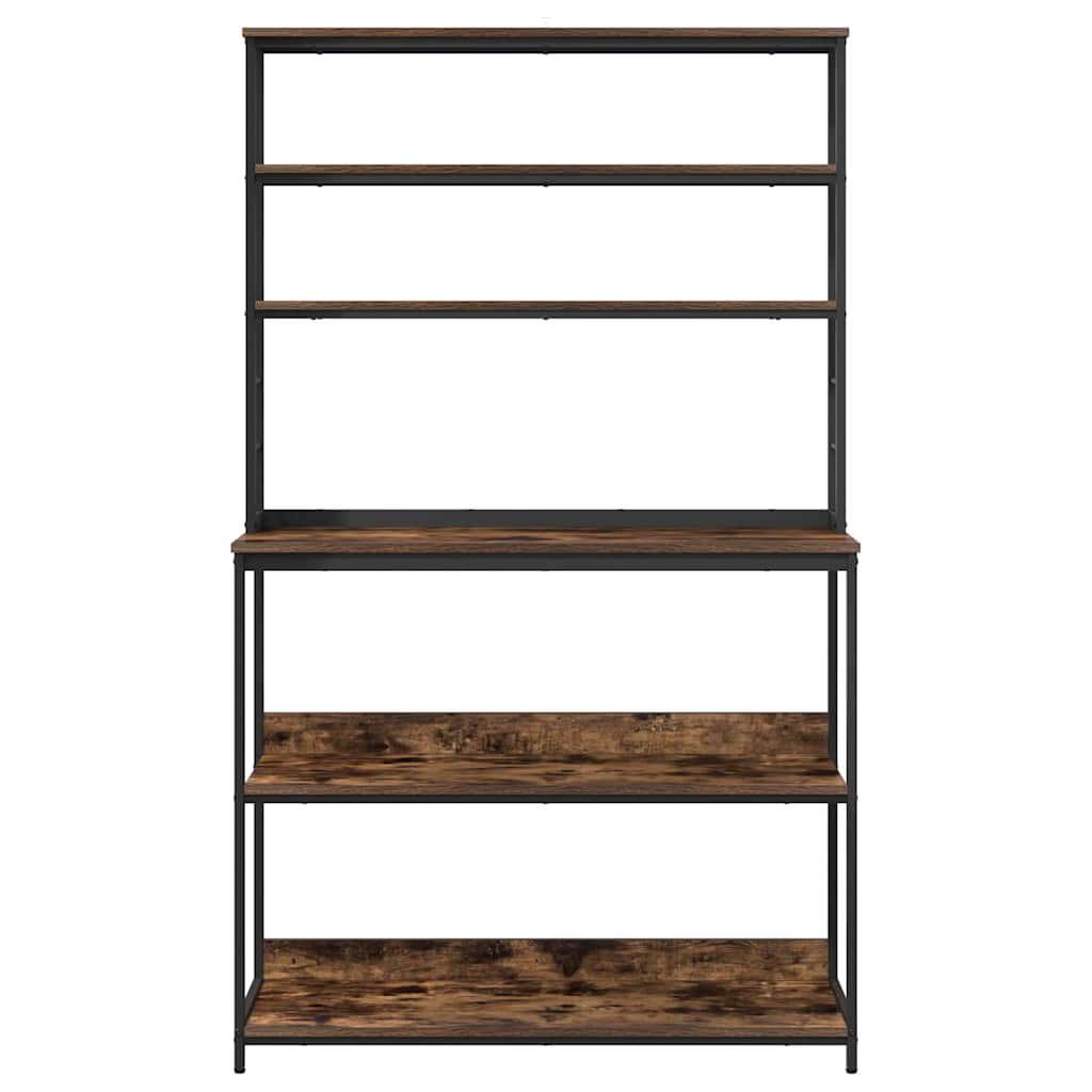 vidaXL Kitchen Shelf Smoked Oak 100 x 40 x 168 cm Engineered Wood