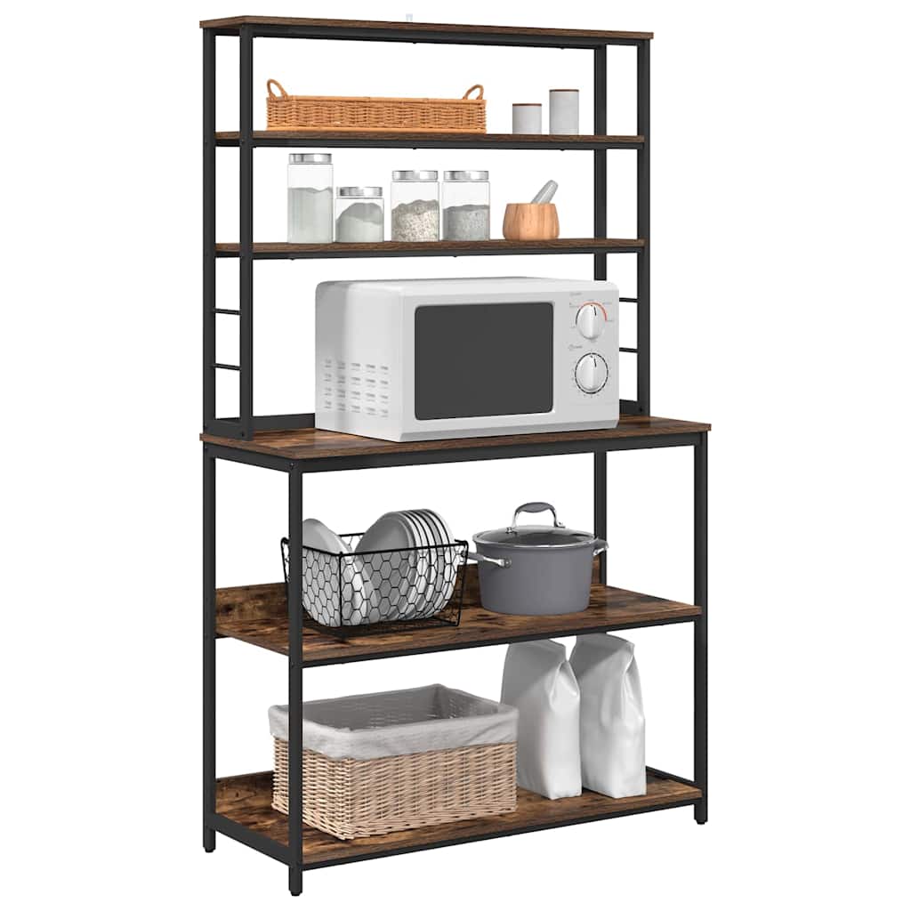 vidaXL Kitchen Shelf Smoked Oak 100 x 40 x 168 cm Engineered Wood