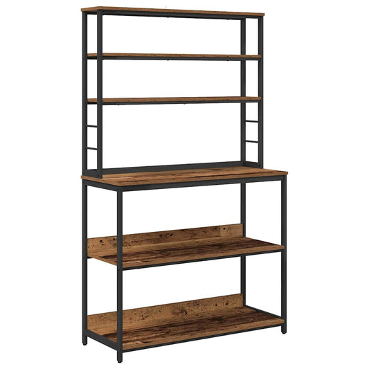 vidaXL Kitchen Shelf 5-Tier 100 x 40 x 168 cm Engineered Wood Old Wood